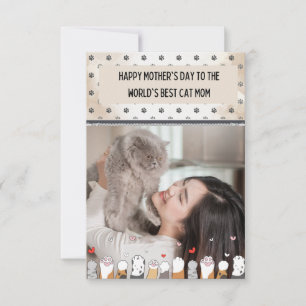 Cute World's Best Cat Mamma Mors dag Card