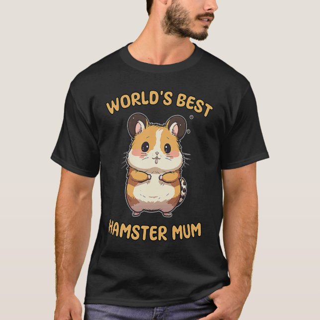 Cute World's Best Hamster Mum Mom Quote T Shirt (Framsida)