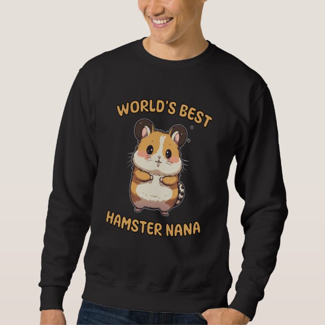 Cute World's Best Hamster Nana Grandma Quote Lång Ärmad Tröja (Framsida)