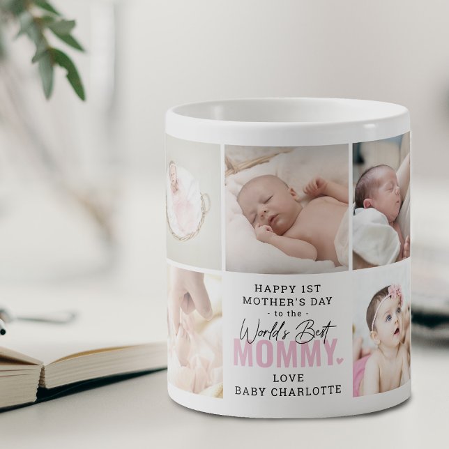Cute 'Worlds Best Mamma 1st Mors dag Rosa Kaffemugg (Skapare uppladdad)