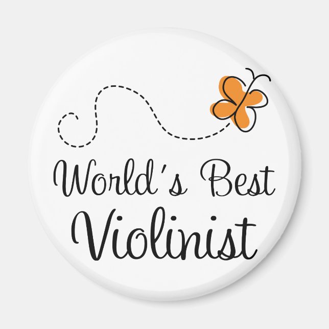 Cute Worlds Best Violinist Orange Magnet (Framsidan)