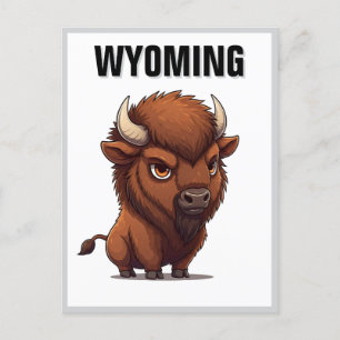 Cute Wyoming Bison Vykort