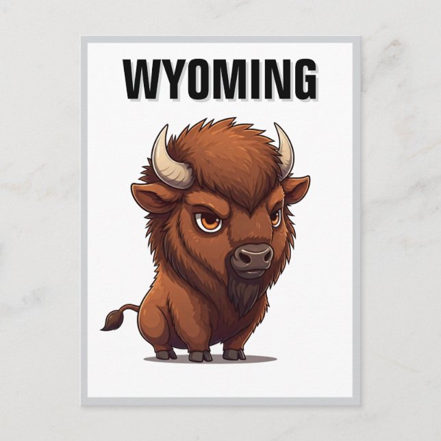 Cute Wyoming Bison Vykort (Framsida)