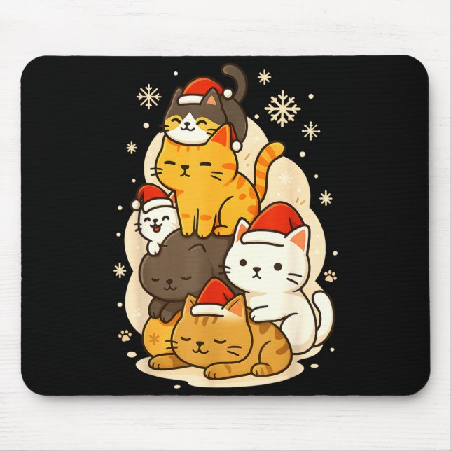 Cute Xmas Kawaii Cats Neko Funny Kitten Lover Anim Musmatta (Framsidan)