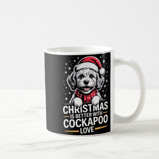 Cute Xmas Puppy Dog Christmas Is Better With Ao Lo Kaffemugg (Höger)
