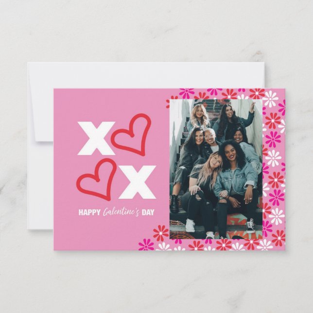 Cute XOXO Galentine's Day Card Tack Kort (Framsida)