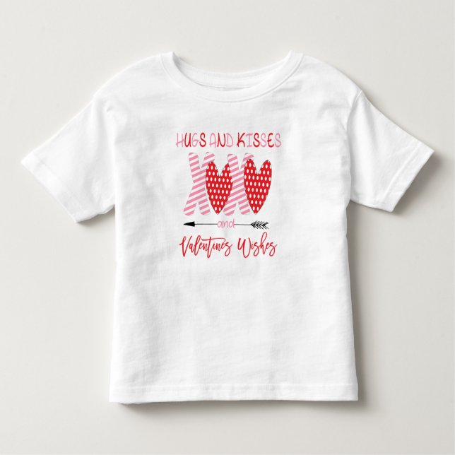Cute XOXO Hugs and Kisses Valentine T Shirt (Framsida)
