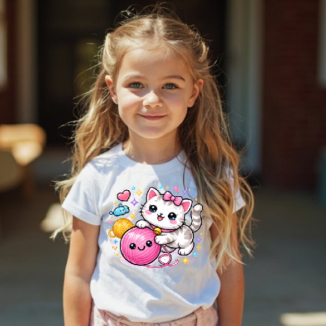 Cute Y2K Kitty Sparkle Toddler Tee (Skapare uppladdad)