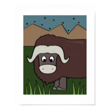 Cute Yak Illustration - Konst från lantgårdar och 