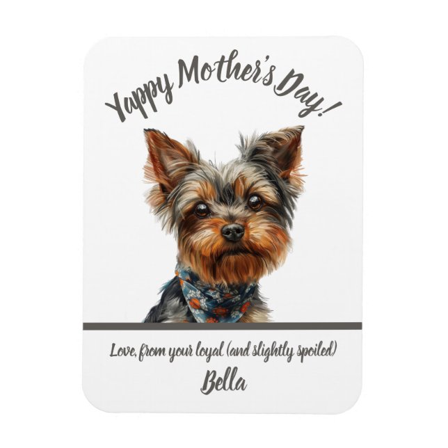 Cute Yappy Yorkie Mors dag Magnet (Vertikal)