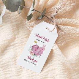 Cute Yarn Heart Knitting Nål Presentetikett
