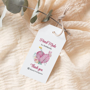 Cute Yarn Heart Knitting Nål Presentetikett