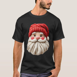 Cute Yarn Santa Christmas Face T Shirt