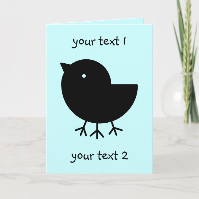 Cute Yatagarasu (svart) Kort (Framsida)