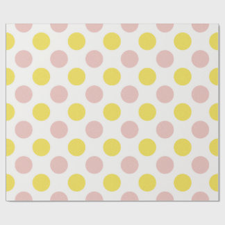 Cute Yellow and Pink Polka Dot Presentpapper