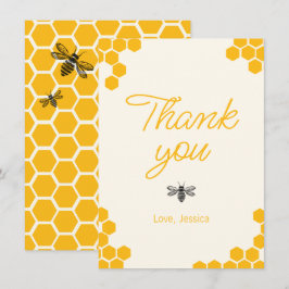Cute Yellow Honeycomb Mommy to Bee Baby Shower Tack Kort