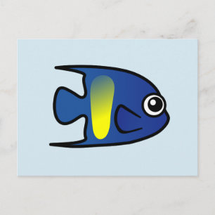 Cute Yellowbar Angelfish Vykort