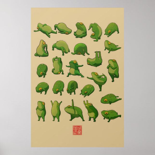 Cute Yoga Frog Poster (Framsidan)