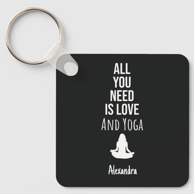 Cute Yoga Gifts For Yogi Lover Personalized Nyckelring (Framsida)