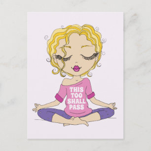 Cute Yoga Girl ska också klara sig Vykort