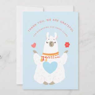 Cute Yoga Llama Baby Shower Tack för ditt kort
