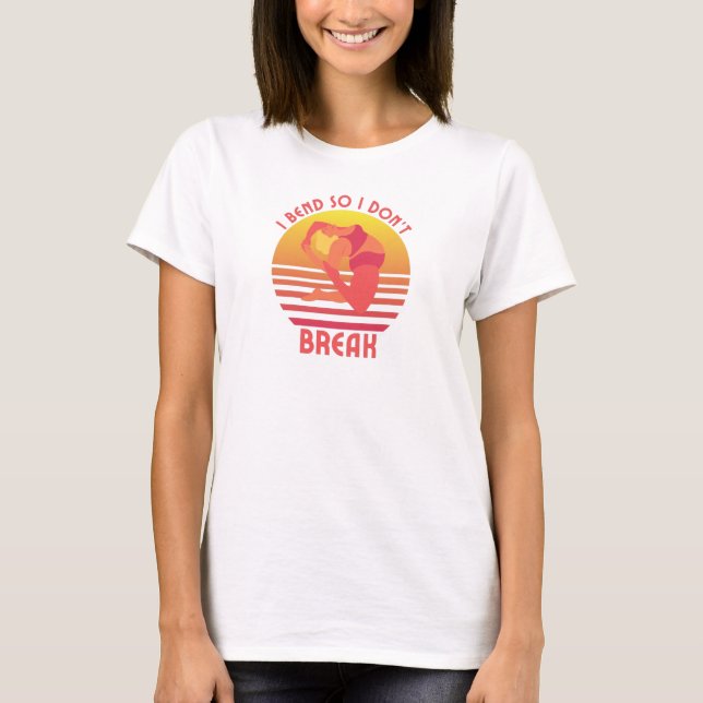 Cute Yoga Sunset Pose Yoga Instructor Meditation T Shirt (Framsida)
