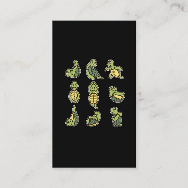 Cute Yoga Turtle Sea Animal Lover Visitkort (Framsida)