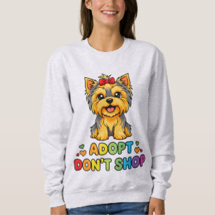 Cute Yorkie Hund Shelter Adopt Do Not Shop T Shirt