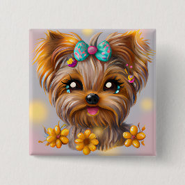 Cute Yorkie Kawaii Puppy Knapp