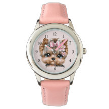 Cute Yorkie med Rosa Bow