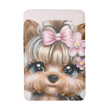 Cute Yorkie med Rosa Bow