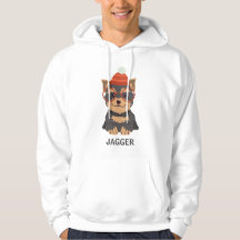 Cute Yorkie Puppy i Santa Hat Red Eyeglasses