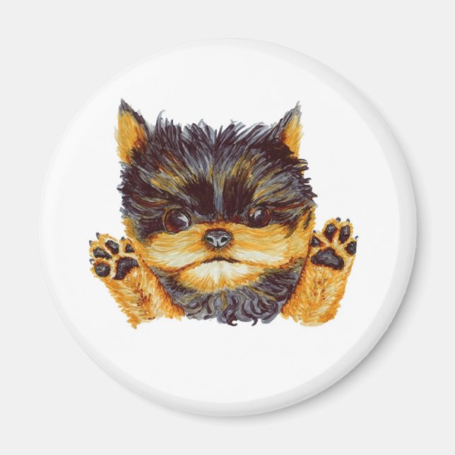 Cute Yorkie Puppy Magnet (Framsidan)