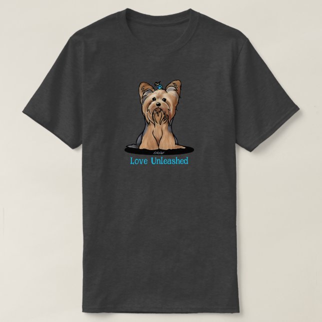 Cute Yorkie Terrier T Shirt (Design framsida)