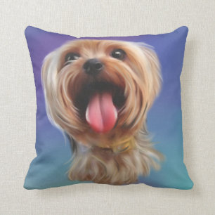 Cute Yorkie Yorkshire Terrier Digital Art Kudde