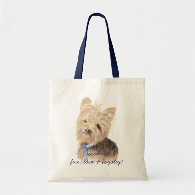 Cute Yorkie, Yorkshire Terrier, Hund, Pet Tygkasse (Framsidan)