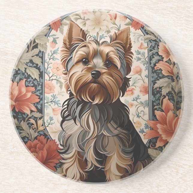 Cute Yorkie | Yorkshire Terrier Porträtt Underlägg (Framsidan)