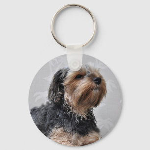 Cute Yorkie Yorkshire Terrier Sunbad Nyckelring