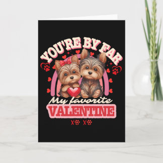 Cute Yorkshire Couple Valentines Day Retro Yorkie  Kort