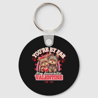 Cute Yorkshire Couple Valentines Day Retro Yorkie  Nyckelring
