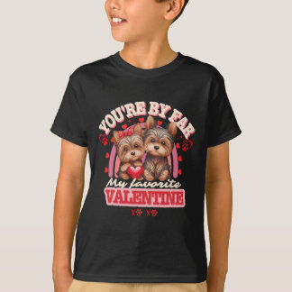 Cute Yorkshire Couple Valentines Day Retro Yorkie  T Shirt
