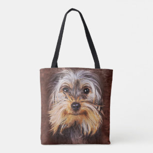 Cute Yorkshire Terrier Ansikte 3D för Manar Tygkasse