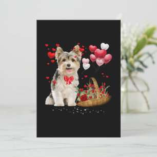 Cute Yorkshire Terrier Balloon Heart Alla hjärtans