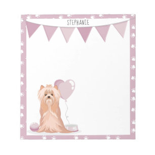 Cute Yorkshire Terrier Birthday Anteckningsblock