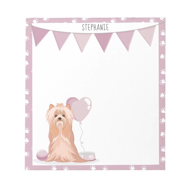 Cute Yorkshire Terrier Birthday Anteckningsblock (Framsida)