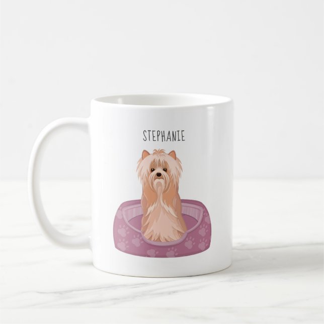 Cute Yorkshire Terrier Birthday Coffee Mugg (Vänster)