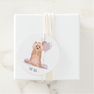 Cute Yorkshire Terrier Birthday Gåvor Etiketter