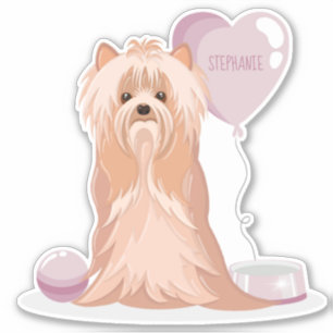 Cute Yorkshire Terrier Birthday Klistermärken