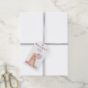 Cute Yorkshire Terrier Birthday Presentetikett