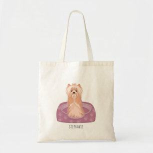 Cute Yorkshire Terrier Birthday Tote Bag Tygkasse